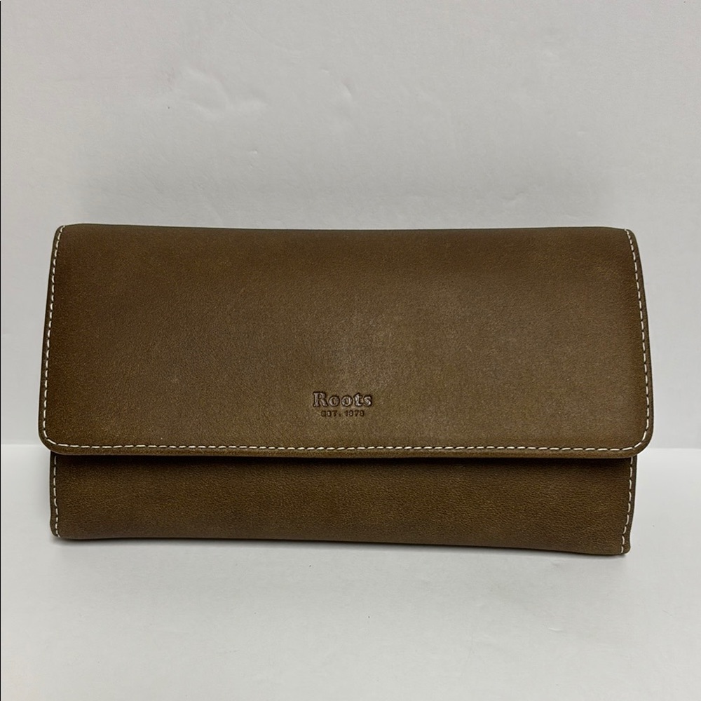 Roots Large Chequebook Clutch Tribe - Natural NWOT